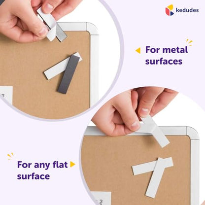 kedudes 11x14 Magnetic Dry Erase White Board - Mini Refrigerator Whiteboard Set - Lightweight Small Personal Memo Boards with 6 Markers - Smooth Surface and Eraser Caps - Fridge and Wall Mountable - size: 11" x 14" with 6 Markers