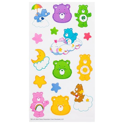 Silver Buffalo Care Bears Share Bear, Plastic Water Bottle, 32oz | Grumpy and Funshine, Cheer, Bedtime, Twist Spout, Sticker Set, You Stick Yourself, Good Luck Bear, Love-a-Lot, Tenderheart - color: Care Bears Forever