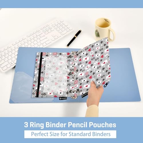 Play Chess White Black Binder Pouches 3 Ring for Boys Girls School Office College Supplies Chessboard Queen Knight Pencil Pouches Case Bag with Clear Window and Zipper 2 Pack - color: Chess