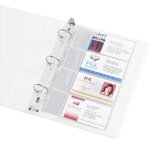 Avery Clear Business Card Organizer Pages for 5.5" x 8.5" Mini Binders, Pack of 5 Holds 40 Cards Total (76025) - style: 1 Pack