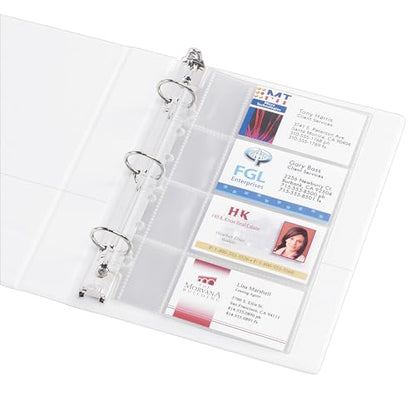 Avery Clear Business Card Organizer Pages for 5.5" x 8.5" Mini Binders, Pack of 5 Holds 40 Cards Total (76025) - style: 1 Pack