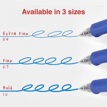 STAPLES ProGel™ Retractable Gel Pen, Fine Point, 0.7mm, Blue Ink, 2/Pack - color: Blue, size: 24 Pack, style: Fine Point