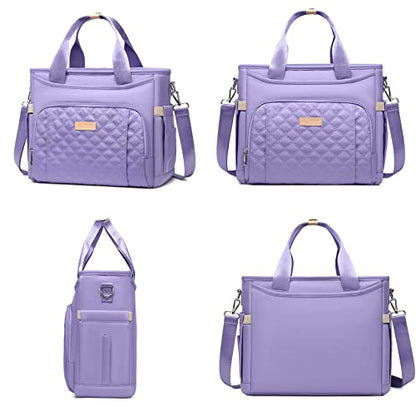 AIJIEKE Large Insulated Lunch Bag for Women, Work Lunch Box Tote, Purple | Leakproof, durable multi-compartment cooler. Reusable with shoulder strap. Perfect for travel meal prep, picnic, beach - color: Light Purple