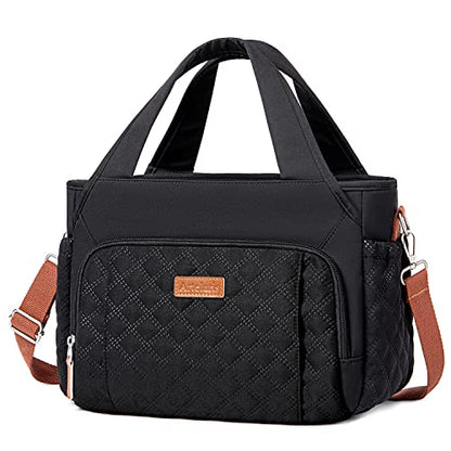 Artelaris Insulated Lunch Bag for Women,Leak-Proof Cooler Lunch Box, Cooling Tote for Adult,with 7 Pockets,Adjustable Strap(15 Liters) - color: Black