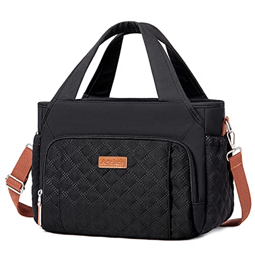 Artelaris Insulated Lunch Bag for Women,Leak-Proof Cooler Lunch Box, Cooling Tote for Adult,with 7 Pockets,Adjustable Strap(15 Liters) - color: Black