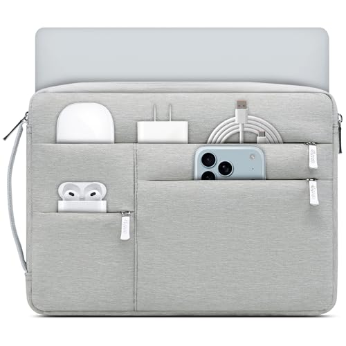HYZUO 13.3-14 Inch Laptop Sleeve Bag for MacBook Pro 14 M5-M1 Pro/Max A3426 A3427 2026-2021, MacBook Air/Pro 13, 13.8-13.5 Surface Laptop/Book, NoteBook Case for 13" HP Dell Lenovo Asus, Light Gray - color: Light Gray, size: 13.3-14 Inch