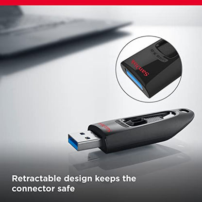SANDISK 64GB Ultra USB 3.0 Flash Drive - SDCZ48-064G-GAM46, Black - size: 64GB