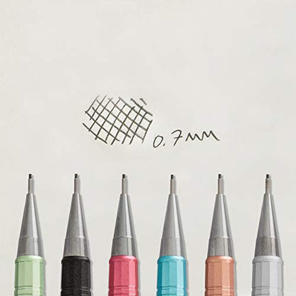 Pentel Sharp Mechanical Pencil (0.7mm) Metallic Barrels, Assorted Barrel Colors, Pack of 2 (P207MBP2M1)