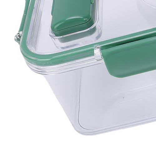 Rectangular Salad Bowl, Salad Container Box with 4 Condiment Containers, Large Capacity Transparent Food Grade Portable for Office Lunch Picnic Travel