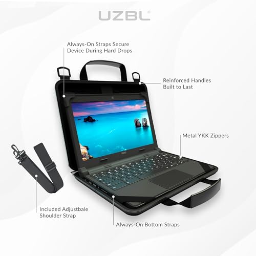 UZBL 11-11.6 Inch Always-on Chromebook Protective Hard Shell Case Cover with Shoulder Strap, Fits MacBook Neo 13 inch - size: 20 Pack