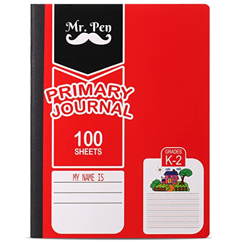 Mr. Pen- Primary Journal, Half Ruled, 9.75" x 7.5", 100 Sheets | Primary Journal Half Page Ruled, Half Composition Notebooks, Primary Composition Notebook