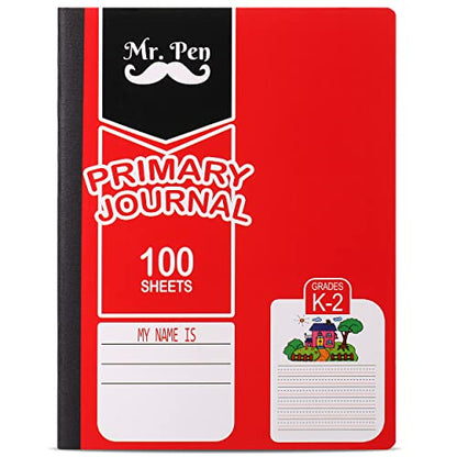 Mr. Pen- Primary Journal, Half Ruled, 9.75" x 7.5", 100 Sheets | Primary Journal Half Page Ruled, Half Composition Notebooks, Primary Composition Notebook