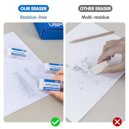 Deli Pencil Erasers, Pencil Eraser, 72 Pack, White Erasers, Erasers for Drawing, Kids, Artist, White, Large - size: 72 PACK