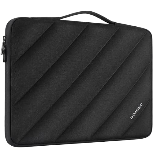 DOMISO 15.6 inch Laptop Case Sleeve Protective Cover Compatible with 16 inch MacBook Pro M4 M3 M2/Pro Max,15.6-16 inch HP Dell ASUS Lenovo Chromebook,Waterproof Computer Cases Bag with Handle,Black - color: Black, size: 15.6 inch