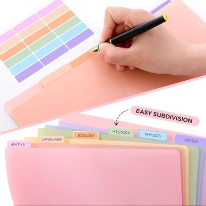 SKYDUE 12 Pocket Organizer, Spiral Multi Pocket Folder with Dividers, Pink Organize Notebook - color: Pink