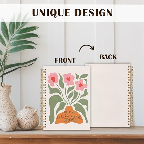 Qabliqo Teachers Gifts Spiral Notebooks, Boho Floral Helping Little Minds Grow Teacher Gifts Journal, Teacher Appreciation Gift Notebook for Note Taking, Teachers Office Supplies, 5.5x8.3 Inch - color: Helping Little Minds Grow
