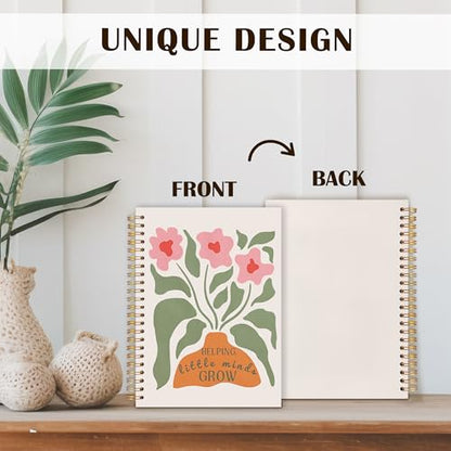 Qabliqo Teachers Gifts Spiral Notebooks, Boho Floral Helping Little Minds Grow Teacher Gifts Journal, Teacher Appreciation Gift Notebook for Note Taking, Teachers Office Supplies, 5.5x8.3 Inch - color: Helping Little Minds Grow