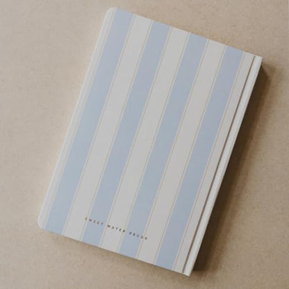 Sweet Water Decor Be Mindful Daily Journal, Cute Prompted Notebook for Women, 200 Ruled Pages for Morning & Evening Reflection, Stripe Matte Laminate Hardcover Diary with Gold Foil Details - style: Be Mindful Striped