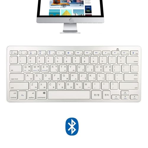 Wireless Korean Keyboard, Minority Language Hangul Keyboard Ultra Thin Lightweight Silent Bluetooth Keyboards for Laptop/Computer/Surface/Desktop/Smart TV (Korean) - style: Korean