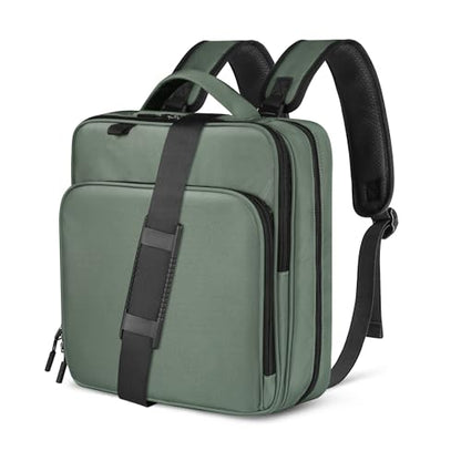 LLi Cufite Zippered Binder Bag,3 Ring Binder with Multi-Pocket - 500 Sheet Capacity, Up to 14" Laptop and Tablet, Detachable Backpack Straps & Shoulder Use for School and Offices(Dark Green) - color: Dark Green