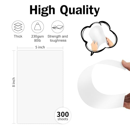 Goefun 300 Pack Large Index Cards 5x8 White Cardstock 80lb | Goefun Blank Note Cards, Thick Paper for Printing, Study Notes, Recipes, DIY Art Projects - color: white, size: 5x8-300pack