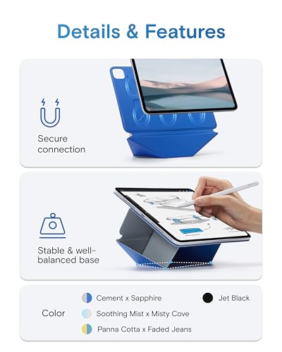 MOFT Dynamic Folio Case for iPad mini 7th A17 Pro 2024 & iPad mini 6th A15 2021, 8.3 Inch Slim Magnetic Stand Case with 20+ Viewing Angles, Auto Wake/Sleep, Ultra Thin, Jet Black - color: Jet Black, size: iPad mini (7th A17Pro 2024 /6th A15 2021)