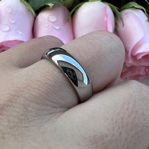 TUTISS 3mm 4mm 5mm 6mm 7mm 8mm 10mm Silver/Gold Tungsten Rings for Men Women Couple Fashion Jewelry Engagement Wedding Bands Domed Polished Comfort Fit - color: 6mm Tungsten