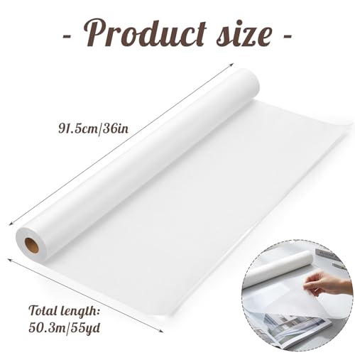 Tracing Paper Roll 36 in × 50 yd, White Pattern Paper for Sewing | 26 gsm Translucent Paper, Tear Resistant, Smooth for Tracing, Drawing, Sketching, Patterns, Gift Wrap - size: 36in x 50yd
