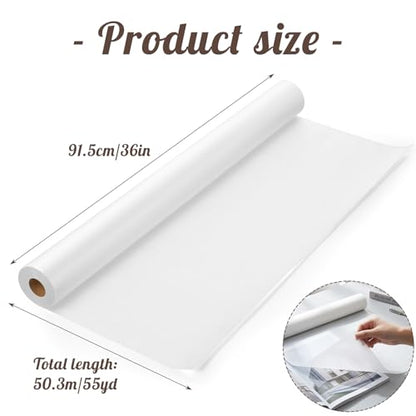 Tracing Paper Roll 36 in × 50 yd, White Pattern Paper for Sewing | 26 gsm Translucent Paper, Tear Resistant, Smooth for Tracing, Drawing, Sketching, Patterns, Gift Wrap - size: 36in x 50yd