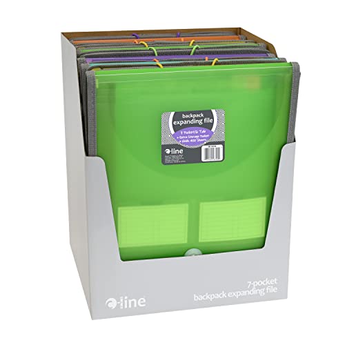C-Line 7-Pocket Vertical Backpack File, Assorted, 1" x 10 1/4" x 12 3/4" (Pack of 2) - size: 1 Count (Pack of 2)