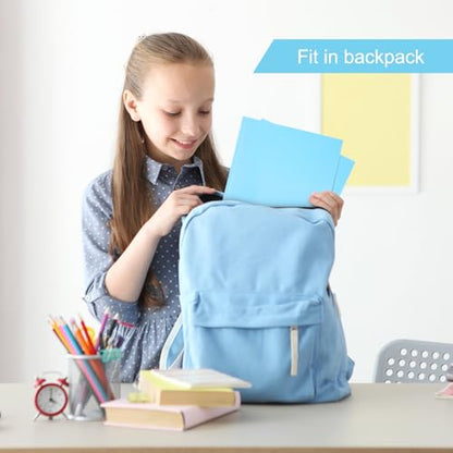 ViVin Sturdy Plastic Folder with Pockets,6 Pack,Heavy Duty Two Pocket 3 Prong Folders,Holds Letter Size Paper,File Folders with Business Card Slot for School Home and Office(Light Blue) - color: Light Blue, size: 6 PACK