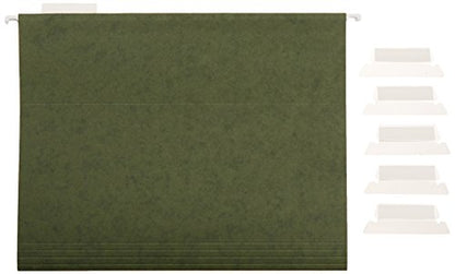Amazon Basics Hanging File Folders with Adjustable Tabs, Sturdy Expandable Document Organizer, Letter Size 8.5x11 inch, Green, 25-Pack - color: Green, size: 25 Pack