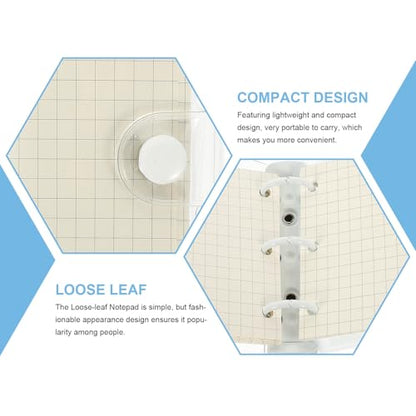 DEARMAMY Mini 3-ring Binder Notepad with White Clips, Refillable Small Notebook for Portable Scrapbooking and Student Notes, Convenient Novelty Cover Journal for Office and School Use