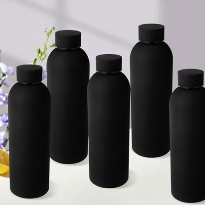 Bokon 10 Pcs Stainless Steel Water Bottle Bulk Teacher Employee Appreciation Gifts School Double Layer Vacuum 17 oz Small Mouth Sport Insulated Metal Reusable Flask Leakproof Lid - color: Black