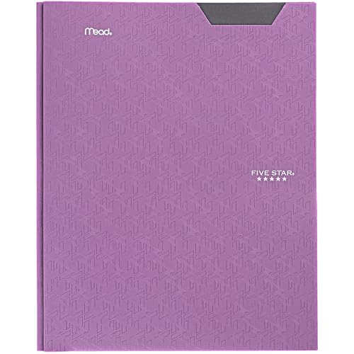 Five Star 2-Pocket Folder, Plastic Folder with Stay-Put Tabs and Prong Fasteners, Holds 8-1/2" x 11" Paper, Amethyst Purple (38750) - color: Purple, size: 1 Count (Pack of 1)