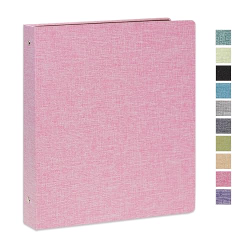 3 Ring Binder 1 Inch for 8.5" x 11" Paper, Planner Binder with Linen Hardcover and 2 Interior Pockets Paper for Organization of School, Business and Home - color: Pink, size: 1PACK