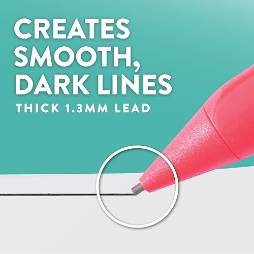 Paper Mate Handwriting Triangular Mechanical Pencils with Lead & Eraser Refills, 1.3mm, Fun Barrel Colors, 5 Count - School Supplies, Kids Writing - size: 5 count