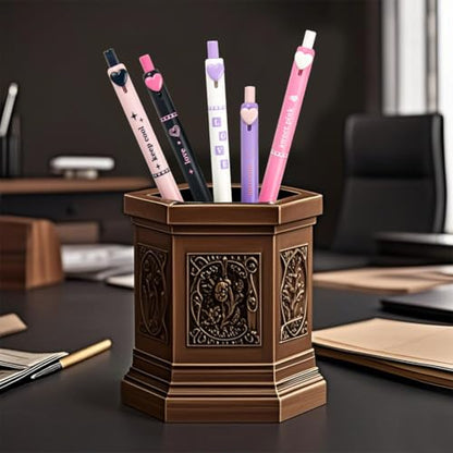 Gel Pens 5-Pack Quick-Dry Smudge-Resistant Ink, Writing Tools for School, Office, Creative Projects | Aesthetic Gift Set for Students/Teachers/Nurses/Professionals (Pink) - color: Pink
