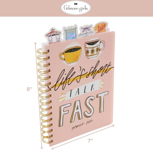 Gilmore Girls Tab Journal Notebook for Girls, Teens & Fans, Spiral Bound, 96 Lined Pages, 8 x 7 inches - style: Gilmore