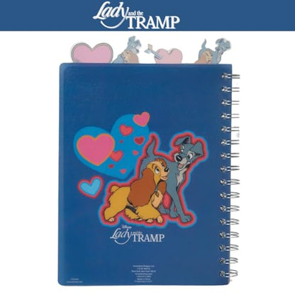 Disney Lady and the Tramp Tab Journal Notebook, Spiral Bound, 96 Lined Pages, 8 x 7 inches - style: Lady and the Tramp