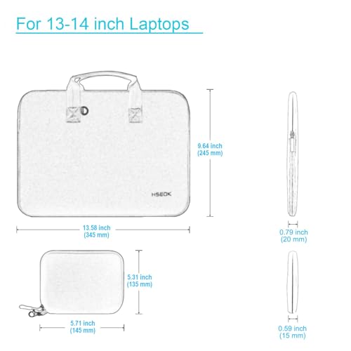 Hseok Laptop Sleeve 14 inch Case with Small Case, Compatible with MacBook Neo 14, MacBook Pro 14 M5/M4/M3/M2/M1, XPS 14 and Most 14 inch Notebooks, Neoprene Computer Handbag,R01D01 - color: R01d01, size: 14"