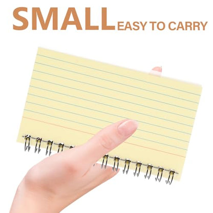 Operitacx 3 Pack Small Spiral Notebooks 4.92X2.95 Inch Portable Index Cards Notepads for Study Office Note Taking with Smooth Writing Paper