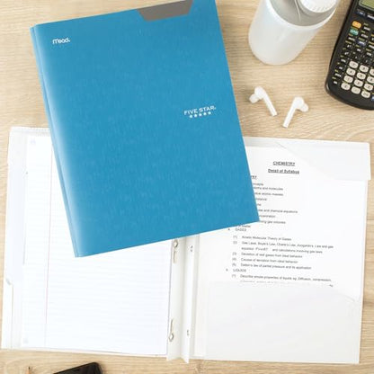 Five Star 2-Pocket Folder, Plastic Folder with Stay-Put Tabs and Prong Fasteners, Holds 8-1/2" x 11" Paper, White (72494) - color: White, size: 1 Count (Pack of 1)