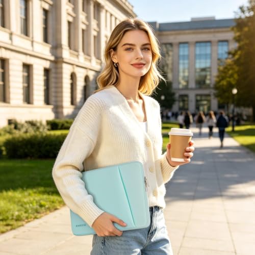 RAINYEAR Laptop Sleeve Case with Front Pocket, 13.3 Inch Protective Portable Case Briefcase Laptop Carrying Bag Compatible with 13.3-14 Inch Laptop PC, 14 Inch MacBook Pro M5 M4 M3 M2 M1, Mint Green - color: Mint Green, size: 13.3-14 inch