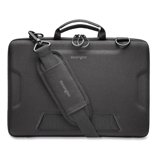 Kensington LS520 Stay-On Laptop Case for 11.6" Chromebooks & Laptops, Clamshell, Shoulder Strap, Water-Resistant (K60854WW), Grey - size: 12" Hard