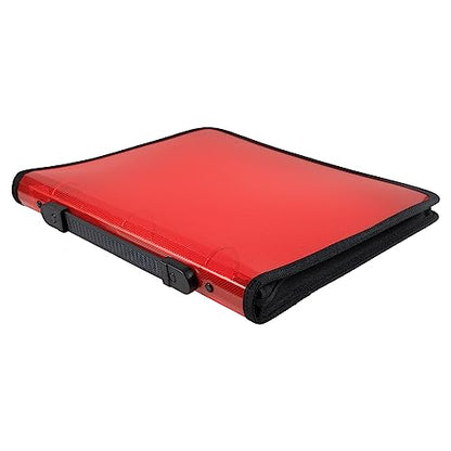 JAM PAPER Plastic Zipper 1.5 inch Binder - Red 3 Ring Binder - Sold Individually - color: Red