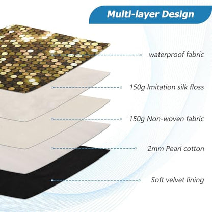 Laptop Sleeve Gold Glitter Computer Carrying Case Notebook Briefcase Tablet Puffy Cover Durable Waterproof PC Bag for 13.3-14" Pro Air Max - color: Multi-006