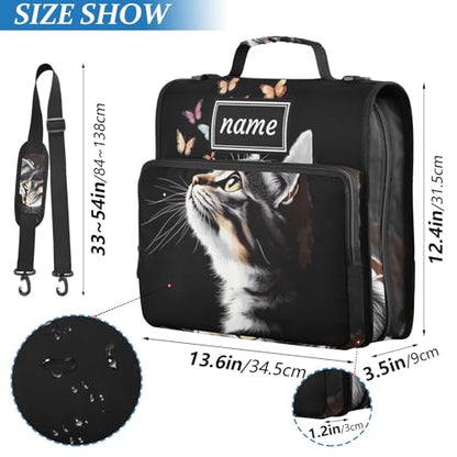 Kcldeci Zipper Binder Organizer 1.5inch 3 ring binder Bag for School and Office Expanding File Folder - color: F1