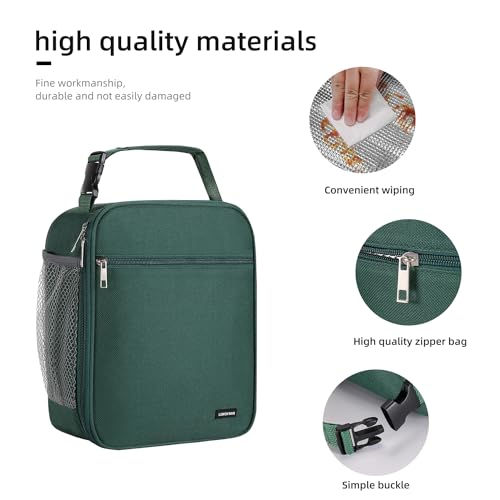 Lovoeo Lunch box Lunch bag for men women Insulated Lunchbox Lunch bags for Work Picnic Travel(Deep green) - color: Deep Green