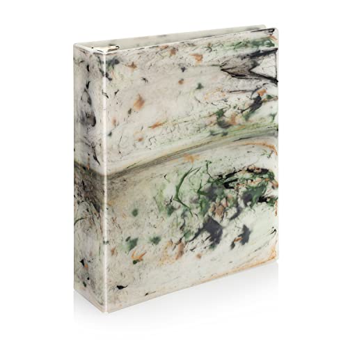 Carstens Limited Edition 3-Inch Green Marble Heavy Duty 3-Ring Binder – Side Opening, Waterproof, Durable Plastic, No-Gap Rings, Holds 400 Sheets, BPA-Free, Made in USA (1719-3R) - color: Marble Green, size: Individual